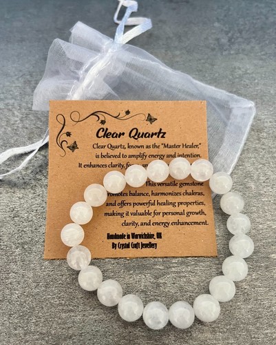 Clear quartz bracelet stretch - clear,