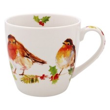 Winter Robins Breakfast Mug