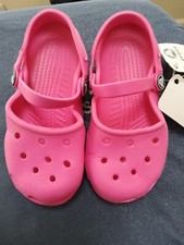 BNWT Girls Crocs Size 12-13 Junior Mary Jane Crocs Fuchsia