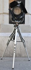 Mole Richardson spotlight from the 1920s with adjustable stand