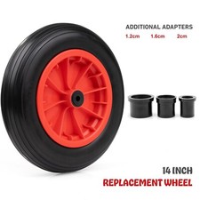 PU Red 14" Replacement Puncture Proof Wheelbarrow Wheel 3.50-8 Solid Tyre UK
