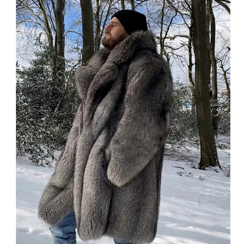 Men fur coat long - fur,