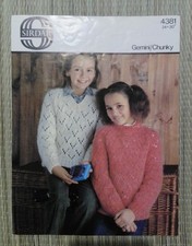 Sweater Pattern Booklet Gemini Chunky 24 to 30 Inches Sirdar 4381