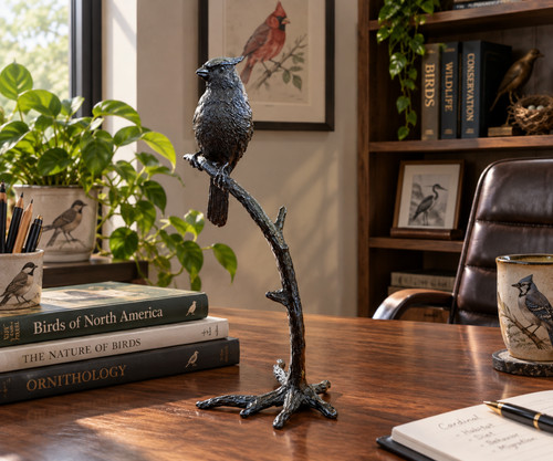 Bronze bird tree branch - bronze,