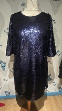 Absolutely Stunning Midnight Blue Sequin Shift Dress By Studio 8 Phase Eight, 16