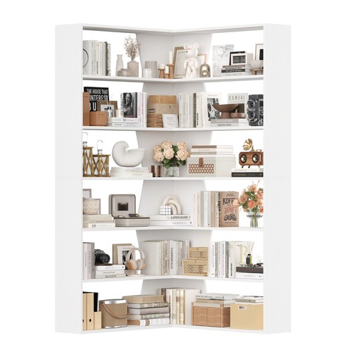 Tier corner bookcase with - 6-tier,