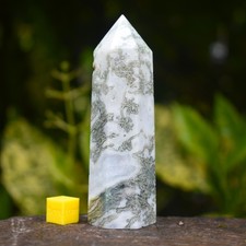 Moss Agate Crystal Tower With