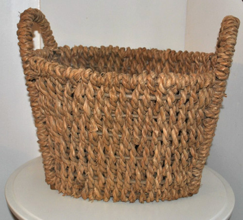 Vintage seagrass basket oval - vintage,