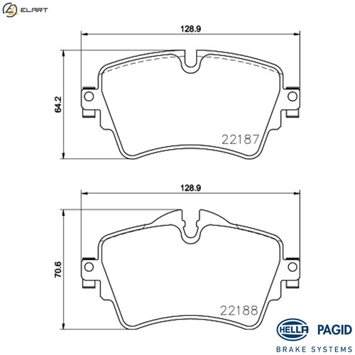 Brake pad set disc - disc, 8db
