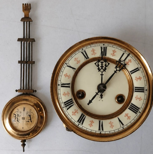Vintage wall clock movement - clock,