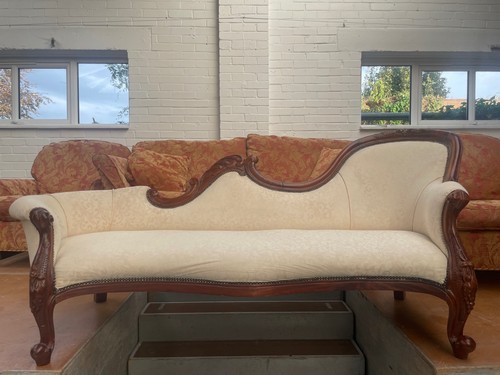 Chaise lounge cream wooden - chaise,