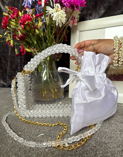 Clear beaded plastic - beaded, top