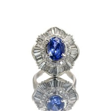 Sapphire Diamond Ring Platinum