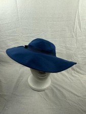 Women Elegant Ribbon Blue Summer Sun Protection Wide Brim Church Hat OLS-HT006