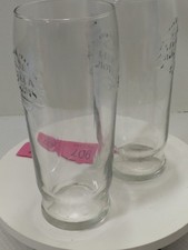 2 x Clear Embossed Stella artois Pint Glass 