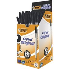 50/25/10 Bic Cristal Original Ballpoint Pens Black Ballpoint Medium Point 1.0 