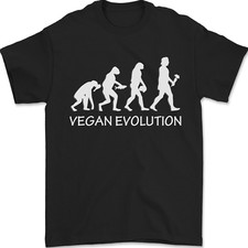 Vegan Evolution Vegetarian Funny Mens T-Shirt 100% Cotton