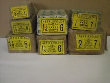 SIZES 4  5-6- 7  VINTAGE SLOTTED BRASS CSK WOOD SCREWS - NETTLEFOLDS - 12 or 25 
