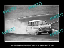 OLD 8x6 HISTORIC PHOTO OF GORDON SPICE RACING HIS MORRIS MINI COOPER S c1966