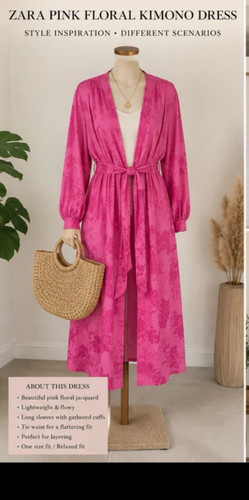 Zara pink floral jacquard - zara,