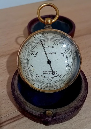 Antique pocket barometer - antique,