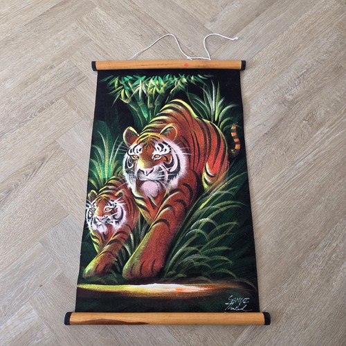 Thai tiger scroll painting - thai,