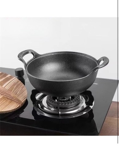 Cast iron cooking wok - iron, for
