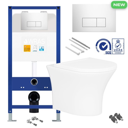 Rimless wall hung toilet pan - wall,