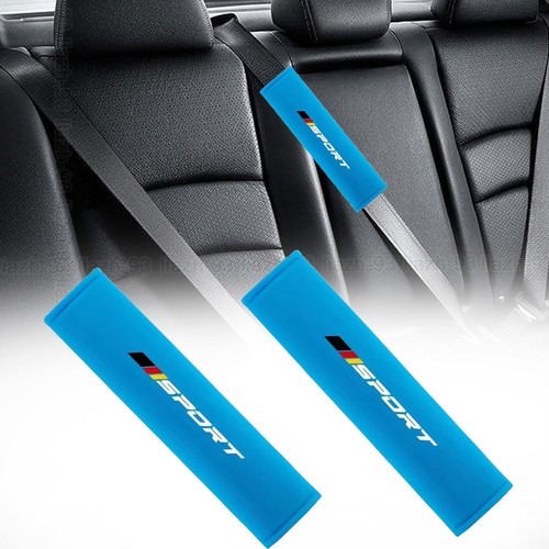 Blue car seat belt cover - car,