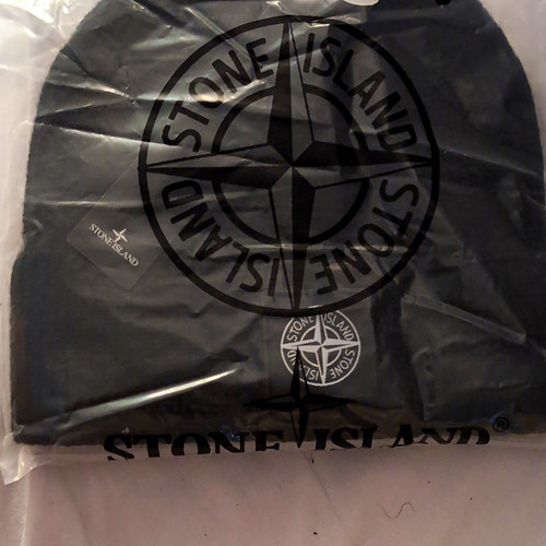 Stone island black beanie - stone,