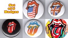 5 Badge Set Rolling Stones 1"