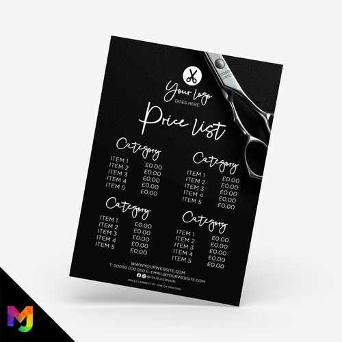 Custom printed business price