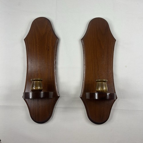 Vintage wooden wall sconces - wooden,