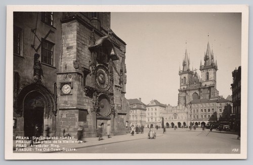 Postcard vintage clock - vintage, rppc