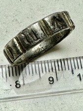 Medieval 14th / 15th Century Silver Finger Ring: S*I*E*N* - 22mm (SHC)