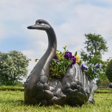 Sitting Swan Garden Sculpture