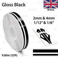 2mm & 4mm PIN STRIPE Car Model Truck Double Line TAPE Vinyl Sticker GLOSS BLACK