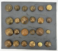 Old Vintage COLLECTION OF MILITARY BUTTONS x 24 inc Dublin Fusiliers - Marines