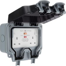 BG 2 Gang Outdoor Weatherproof Socket with RCD IP66 for Garden Power