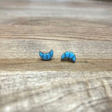 Zuni Indian Turquoise Earrings Native American Jewelry Used