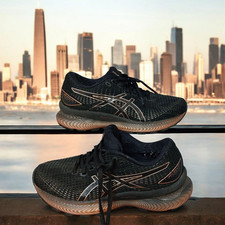 Asics "Gel Saiun - Flyte Foam" Black & Gold Trainers UK Ladies / Teens  3.5