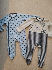 Baby boy fleece sleepsuits, pyjamas size 12-18 months George