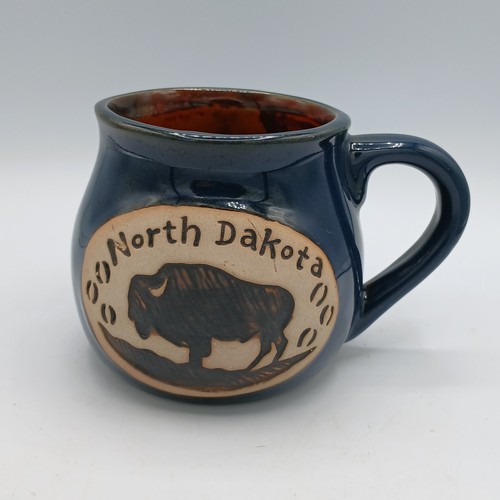 North dakota bison pottery mug - dakota,