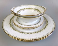 Noritake Dinner Service Set KATRINA. 2 place setting. Plates Bowls. Green White.
