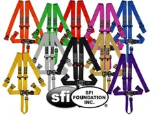 5-Point Nascar Race Harness SFI Rated Racing Belt Latch Buckle STR All Colours