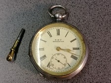 Antique Kay Worcester 0.935 Silver Cased Key Wind Pocket Watch - working