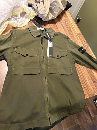 Stone island green zip - island,