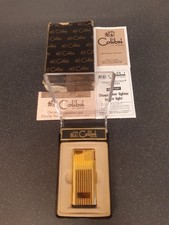 Original Vintage Colibri Of London Pocket Piezo Molectric Lighter Gold Boxed Vgc