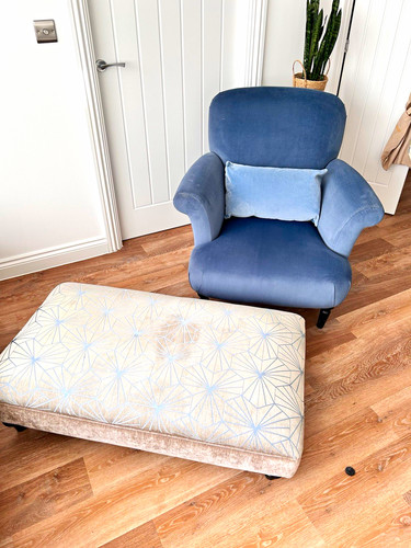 Dfs blue armchair with - dfs,