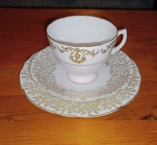 Vintage 1950's Royal Vale Pink & White with 22kt Gold Tea Set